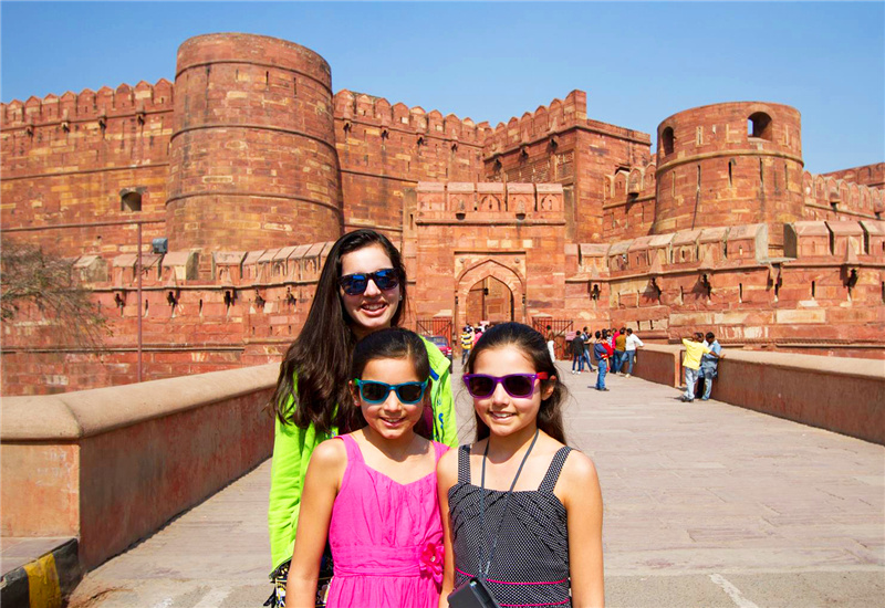 A family photo in Jaipur, the romantic capital of Rajasthan, and also known as the "pink city"