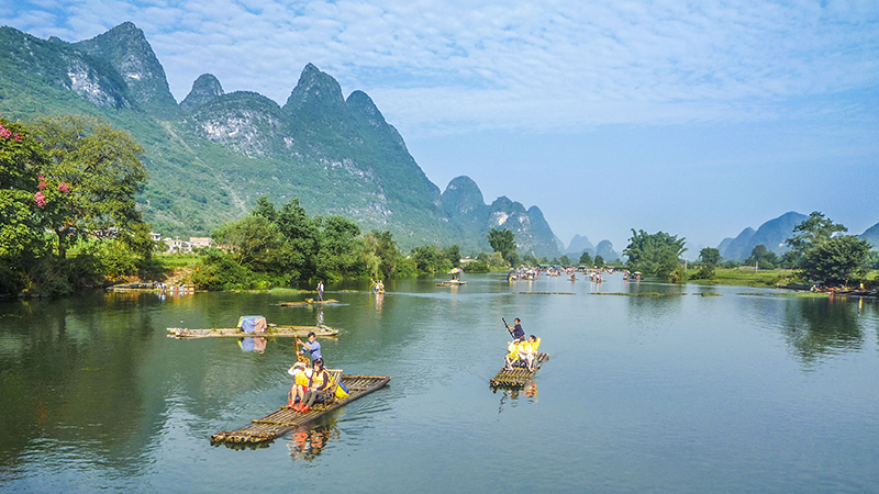 Bamboo Rafting in Yulong River