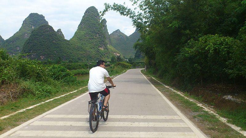 Cycling in Liugong to Yangshuo