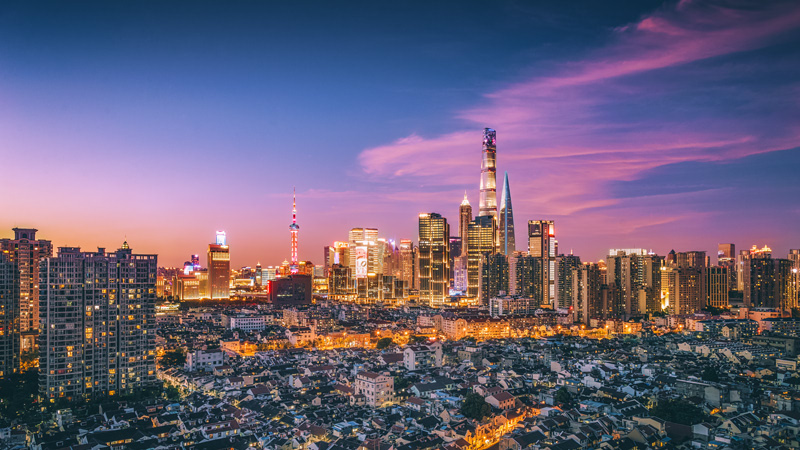 Amazing night view of Shanghai