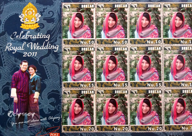 Odyssey travel consultant Zoe's stamps made in Bhutan