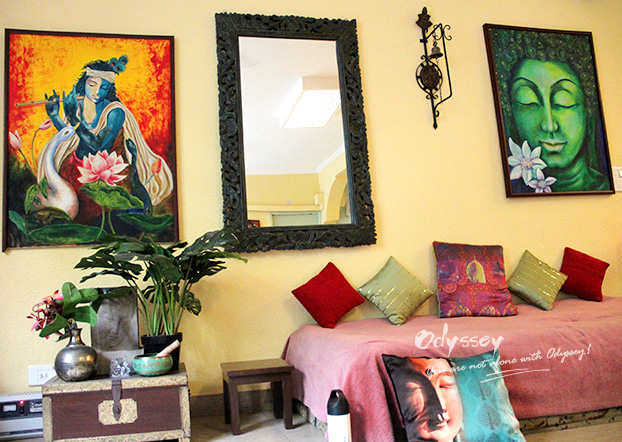 The interior of the yoga classroom
