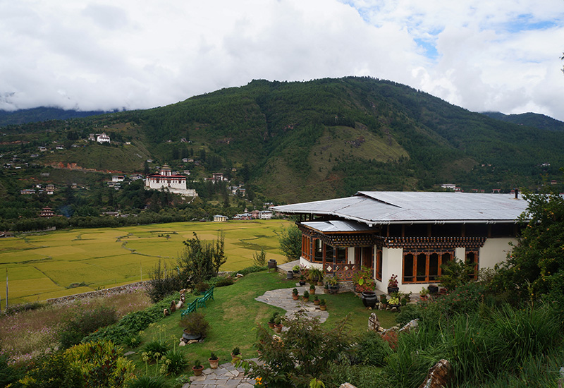 view from the Gangtey Palace Hotel