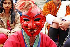 Masked man in tshechu festival