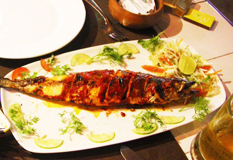 Fish served in a local restaurant in Goa