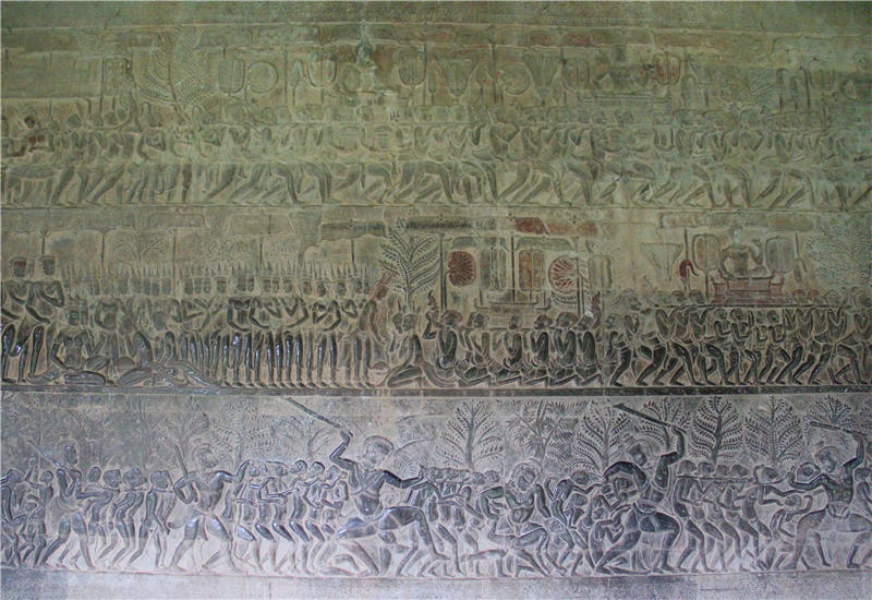 Bas-Reliefs on the Wall of Angkor Wat