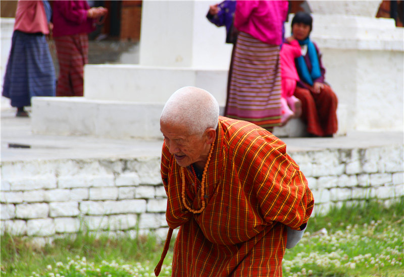 A happy old man in Bhutan