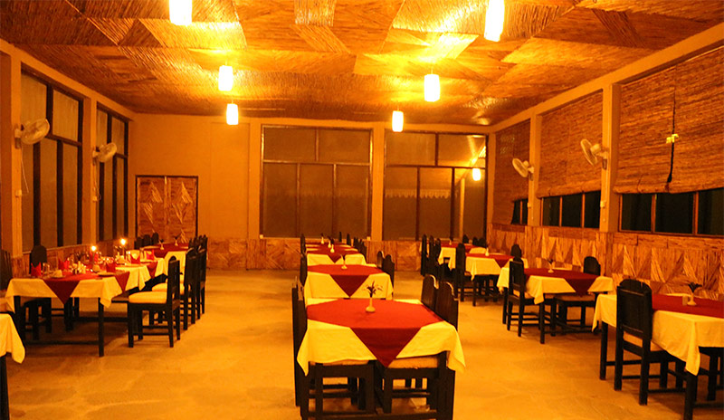 A hotel restaurant in Chitwan