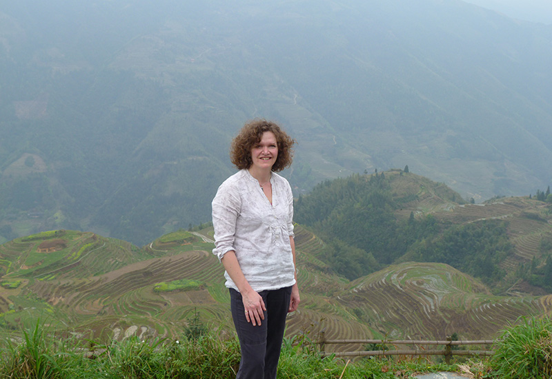 Mary Monro in Longji Rice Terraces in Guilin, China