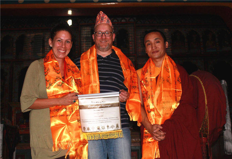 A custom certificate of marriage issued to guests