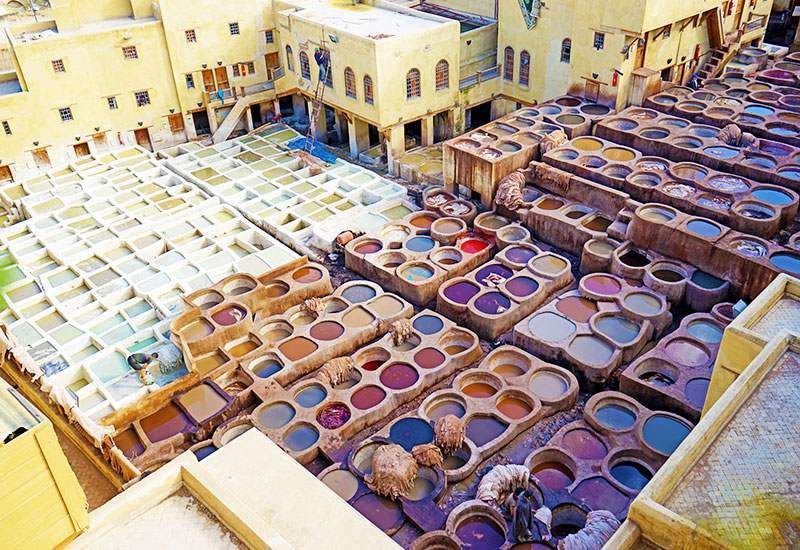 A tannery in Fez, Morocco
