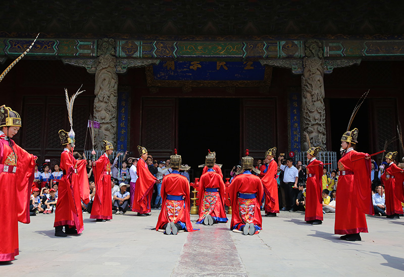 Traditional sacrifice ritual in Confucius Temple in Qufu