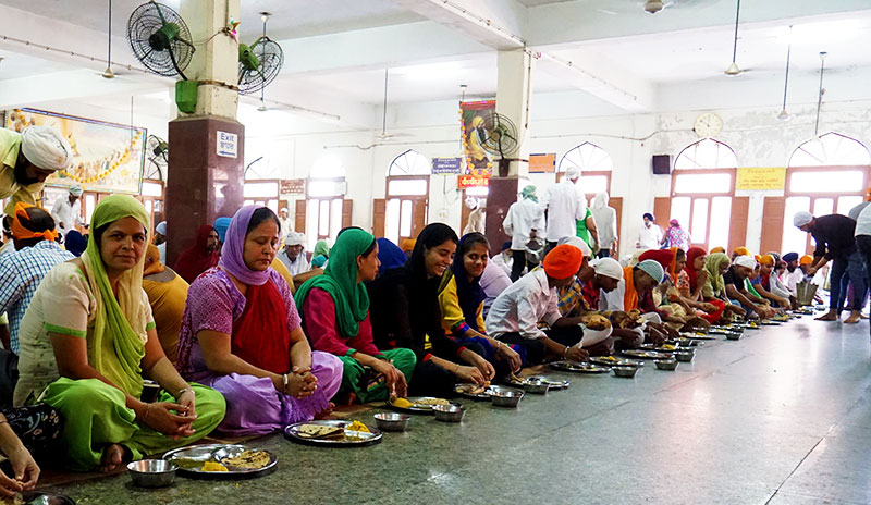 Visitors at the Golden Temple in Amritsar