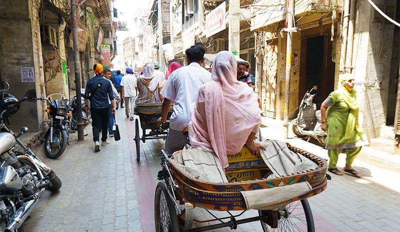 A narrow street in the old town of Amritsar