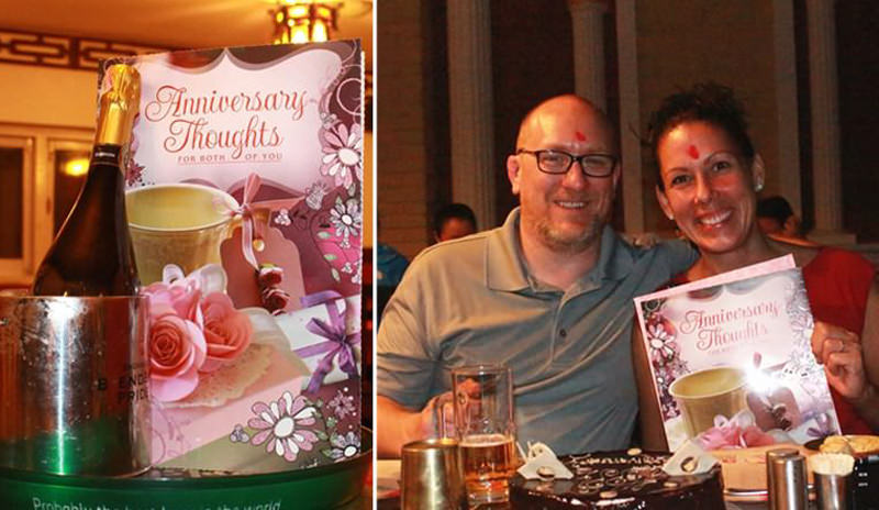 Anniversary gifts for Pete and Natalie from Odyssey