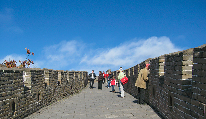 Mutianyu Great Wall under the blue sky