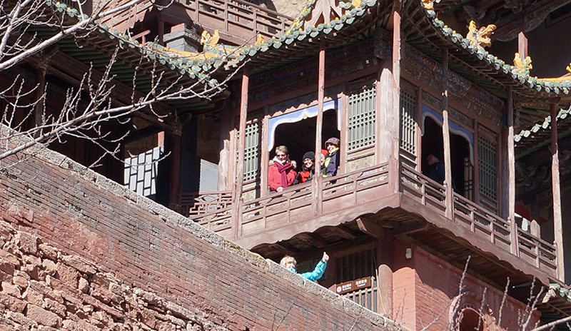 Visitors at Hanging Temple, Datong Shanxi
