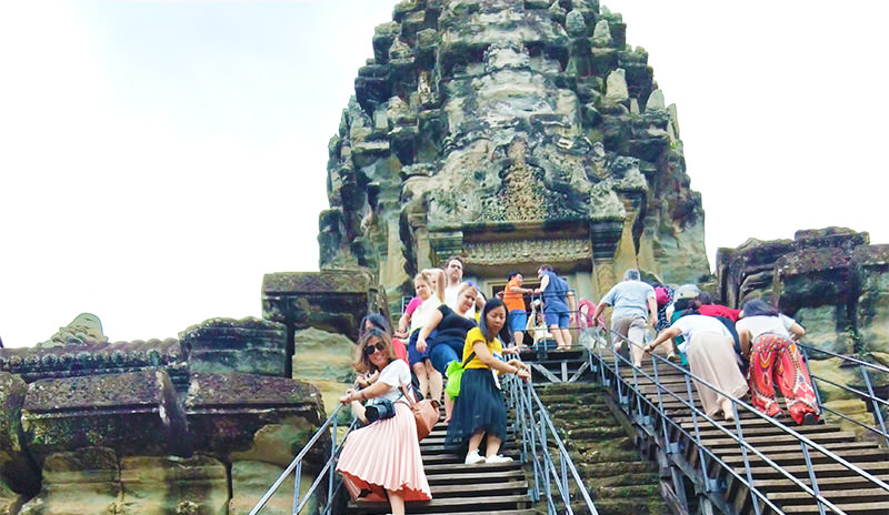 Steps leading to the upper gallery of Angkor Wat