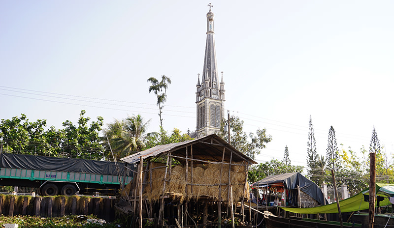 Catholic Church by Mekong River, Vietnam