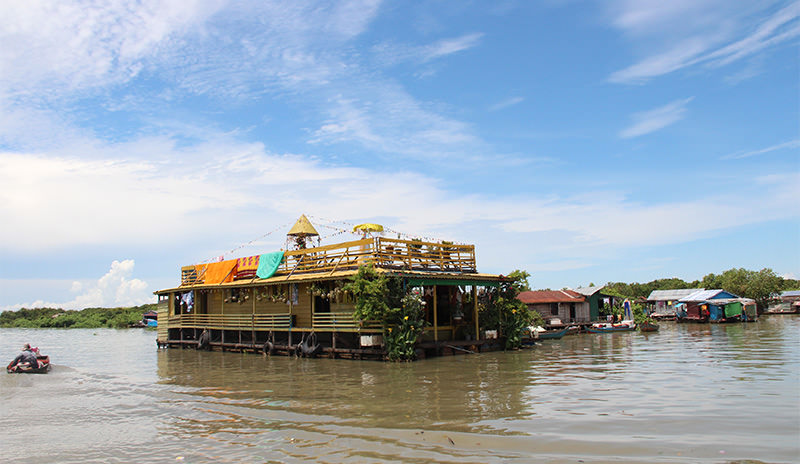 The floating houses on Tonle Sap Lake