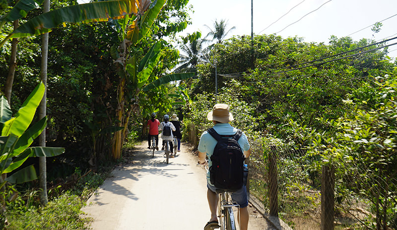 Riding bike in Cai Be