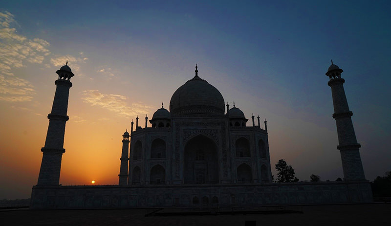 The Taj Mahal at sunrise