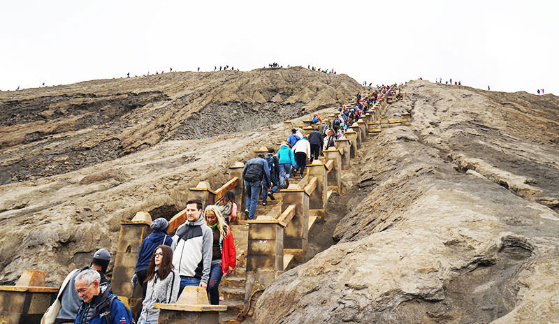 The steps to the top of Bromo are quite convenient