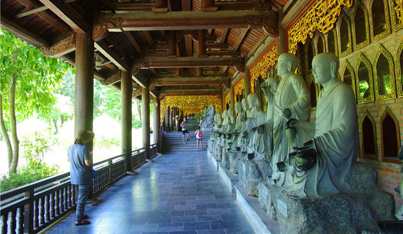 The Corridor of Monk Statues in Ninh Binh, Vietnam