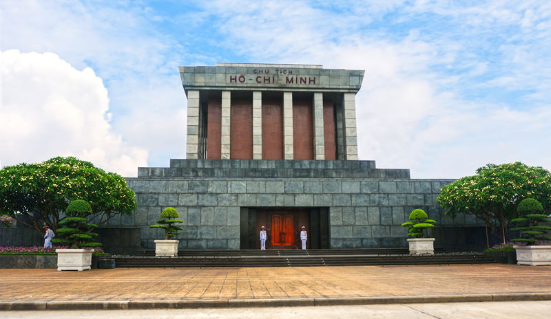 The Ba Dinh Square & the Ho Chi Minh Mausoleum in Hanoi
