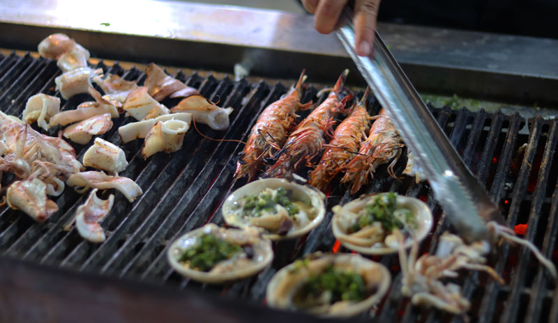 Les fruits de mers grillés