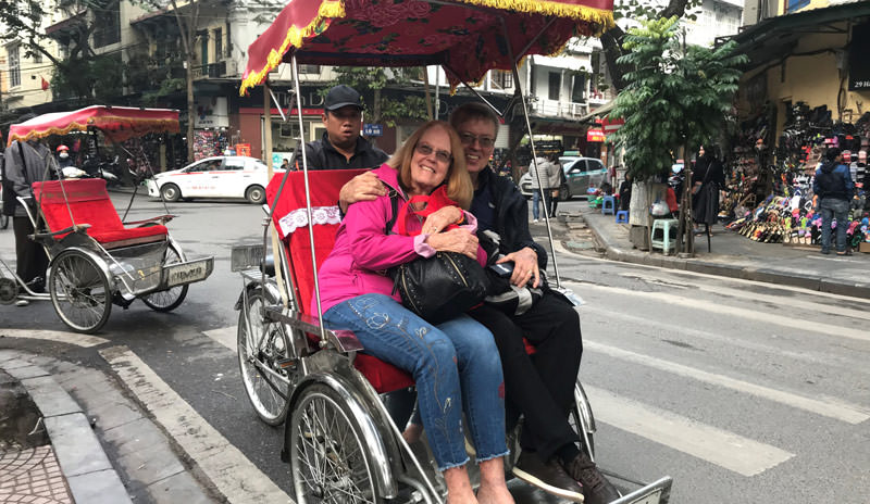 Tourists Experiencing Rickshaw