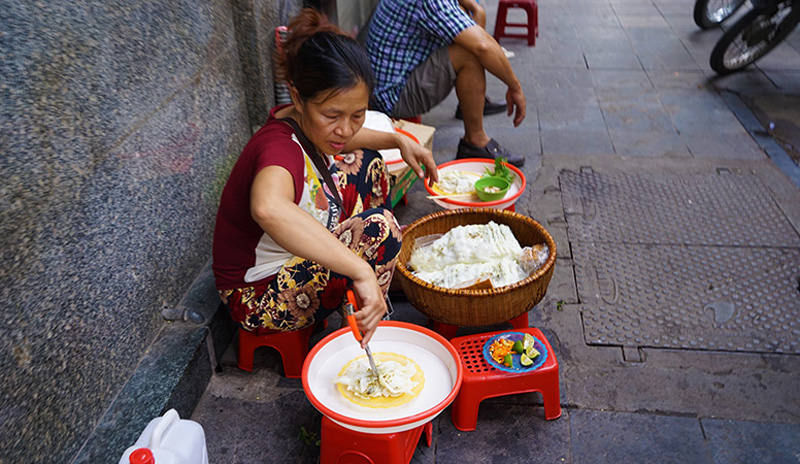 Snacks Can Be Found Almost on Every Corner of the Street in Hanoi