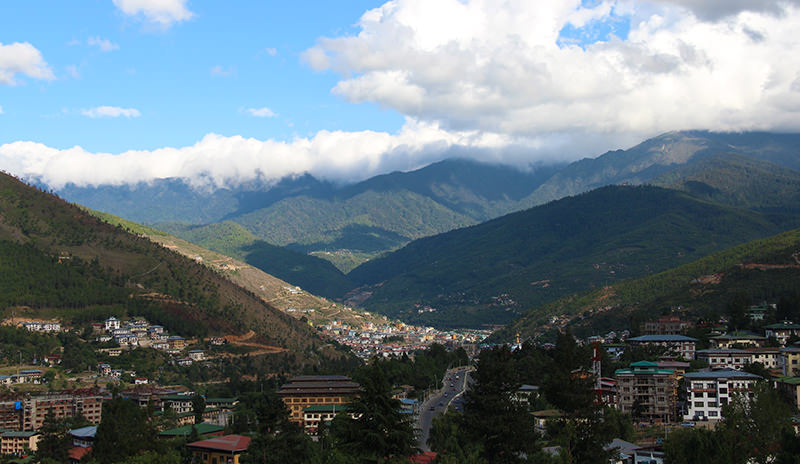 A view of Thimphu city in Bhutan