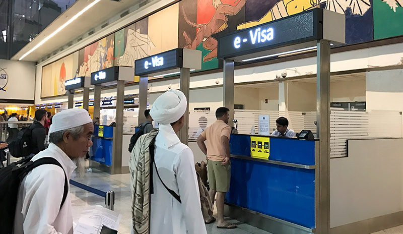 e-Visa counter at Gandhi airport of Delhi