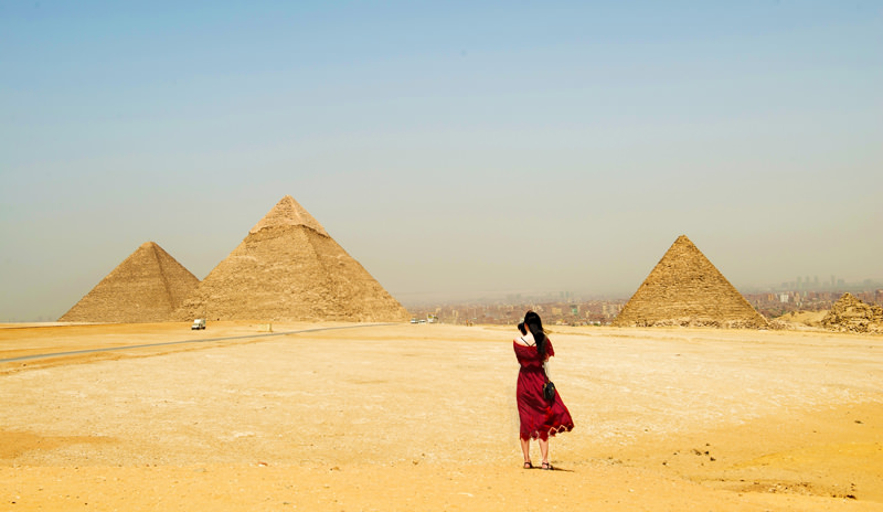 The pyramids of Giza in Cairo