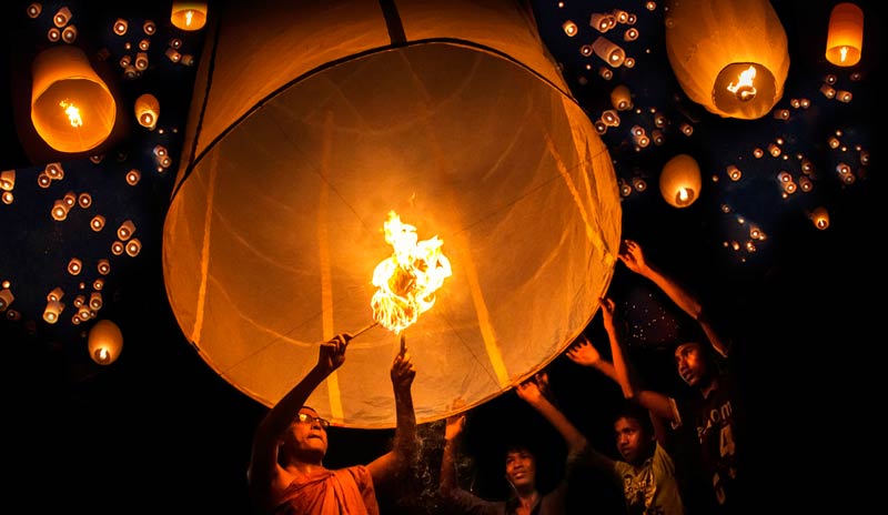 Lâcher de lanternes
