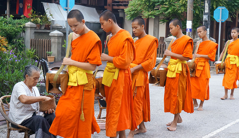 Alms-Giving Ceremony in Luang Prabang
