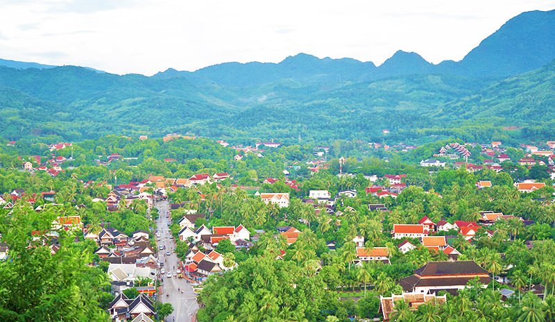 Panoramic view of Luang Prabang from Mount Phou Si