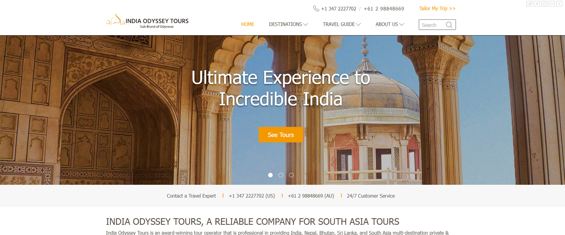 India Odyssey Tours Launches Redesigned Website