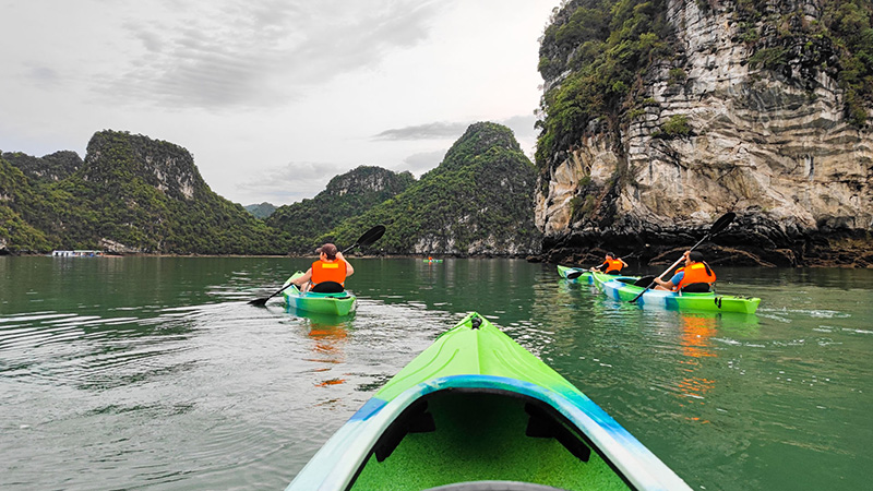 Kayaking on Halong Bay