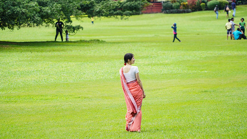 Girl Dressed in Saris and Sarongs