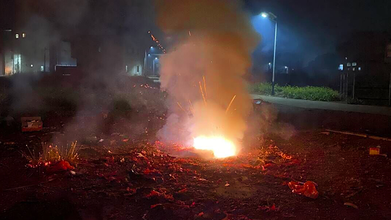 Firecrackers in Chinese New Year