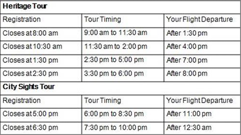Free Singapore Tour Timing