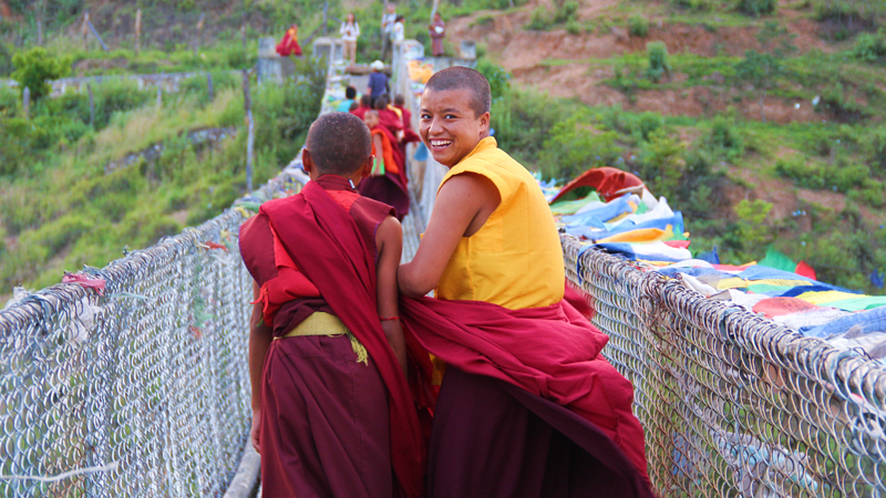 Happy Lamas on the Bridge