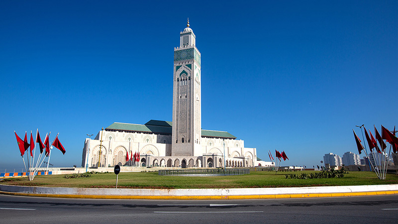 The Majestic Hassan II Mosque in Casablanca, Morocco