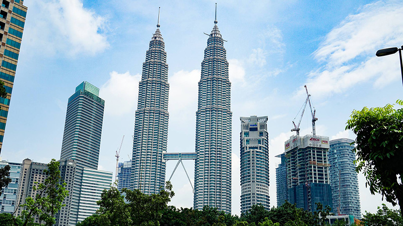 The Petronas Twin Towers in Kuala Lumpur