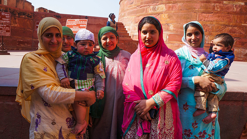 Friendly Local People at Agra Red Fort
