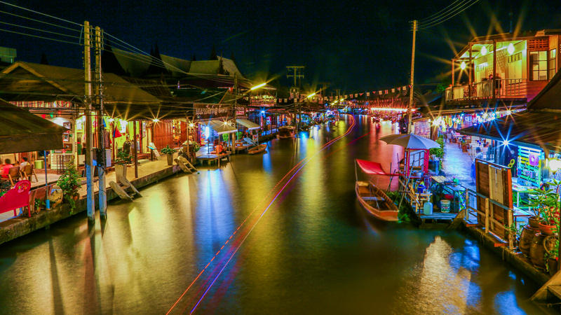 Night Street in Bangkok, Thailand