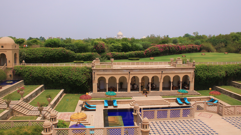 Oberoi Hotel with a view of the Taj Mahal