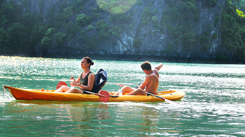 Kayaking in Halong Bay